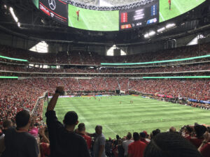 The crowd cheers as Atlanta United scores against Toronto FC in an MLS match in Atlanta. (AP Photo/Paul Newberry)